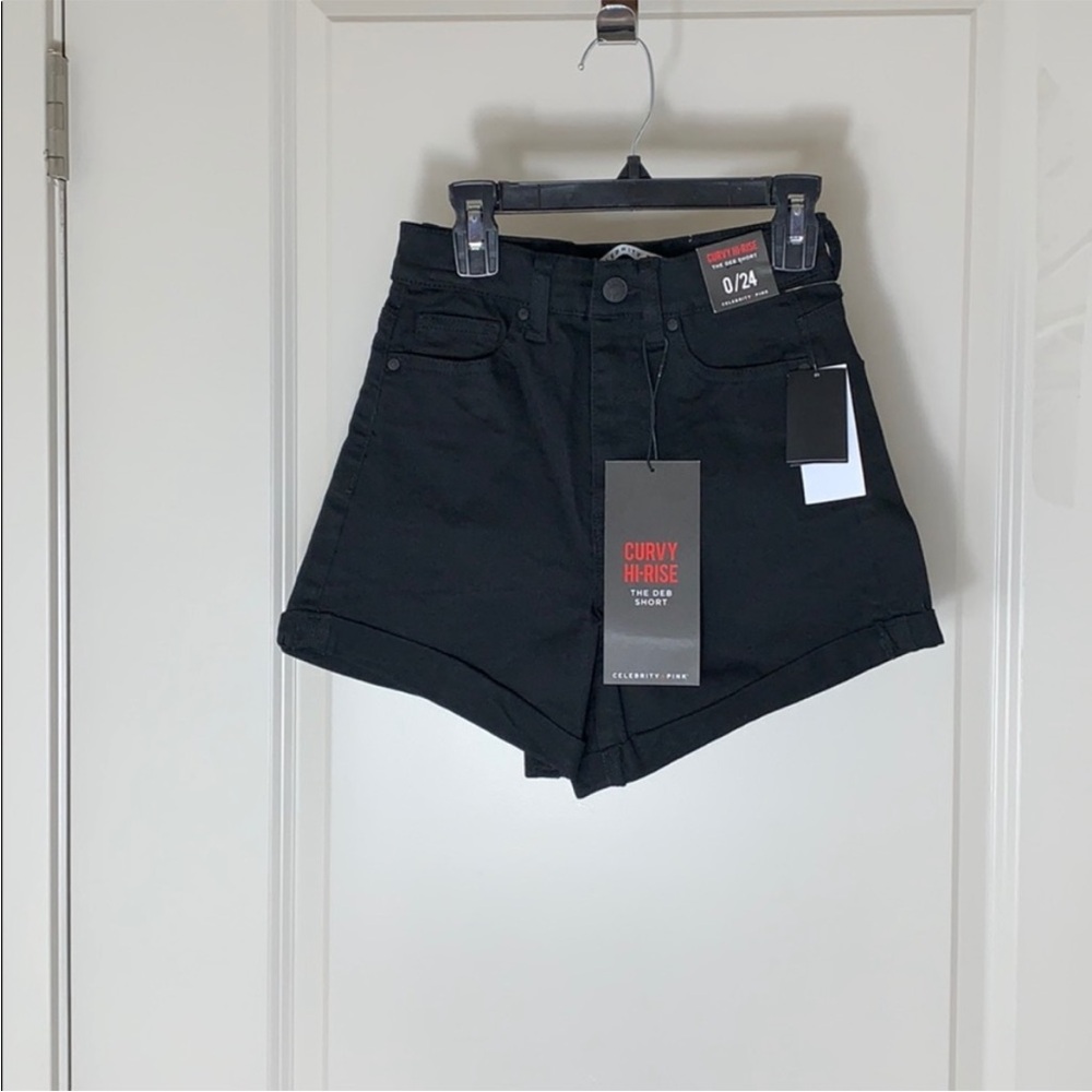 Celebrity Pink Black Short Shorts NWT